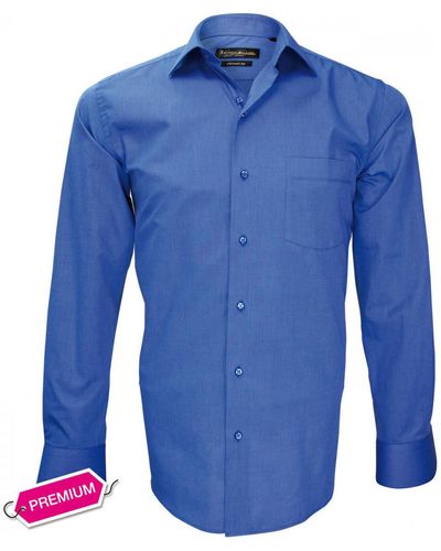 Emporio Balzani Chemise chemise premium classique- fil a fil bleu