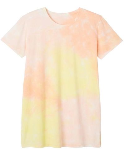 Pommpoire Pyjamas / Chemises de nuit Big tee en coton bio imprimé tie dye Woodstock - Rose