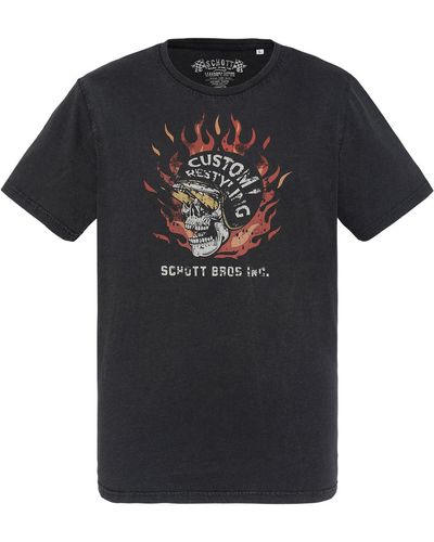 Schott Nyc T-shirt T-shirt coton col rond - Noir