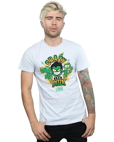 Dc Comics T-shirt Teen Titans Go Crazy For Pizza - Vert