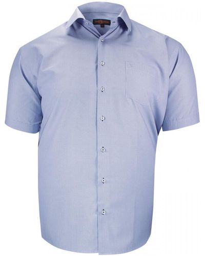 Doublissimo Chemise chemisette forte taille motifs a carreaux vichini bleu