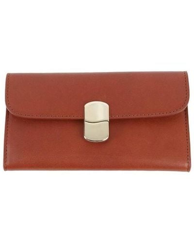 Sezane Portefeuille Portefeuille en cuir - Marron