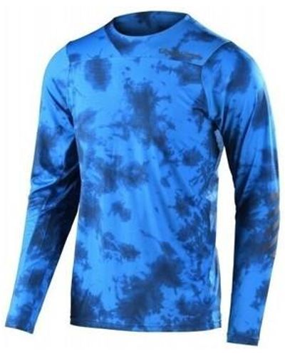Troy Lee Designs T-shirt TLD Maillot VTT Skyline LS Tie Dye - Sla - Bleu