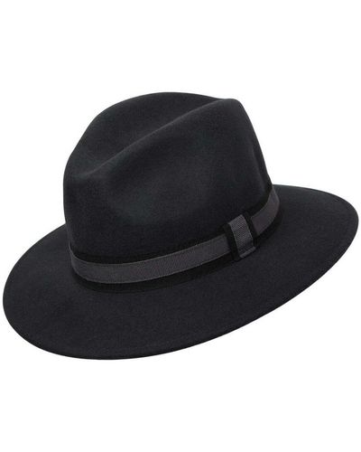 Chapeau-Tendance Chapeau Chapeau fédora 100% laine IDRO T57 - Noir