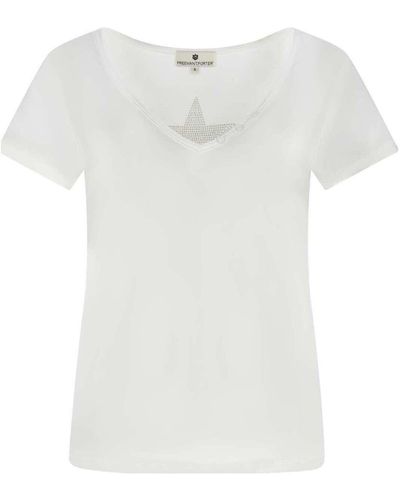 Freeman T.porter T-shirt T-shirt col v - Blanc