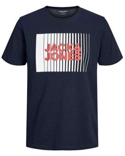Jack & Jones T-shirt 12233999 ECORP LOGO TEE PLAY SS O NECK - Bleu