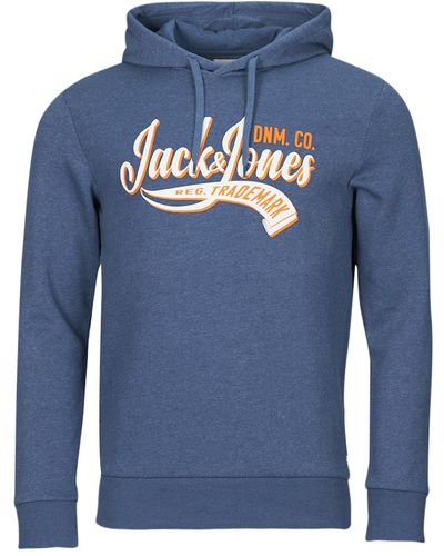 Jack & Jones Sweat-shirt JJELOGO SWEAT HOOD 2 COL 23/24 - Bleu