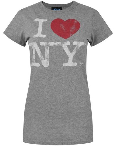 Junk Food T-shirt I Love New York - Gris