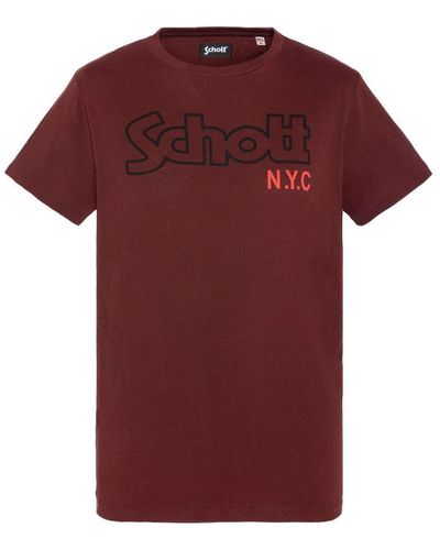 Schott Nyc T-shirt TSCREWVINT - Rouge