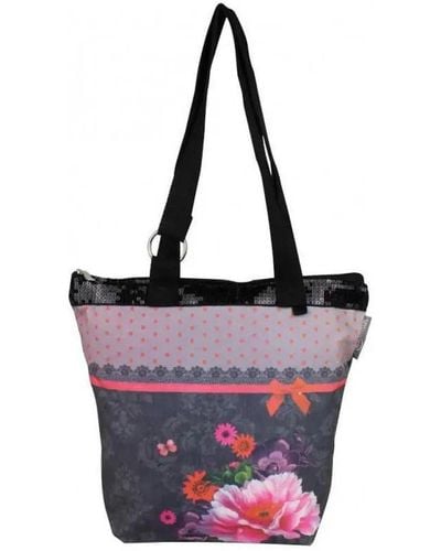 A Découvrir ! Sac à main Sac tote bag bohème design floral motif dentelle - Gris - 0003 - Violet