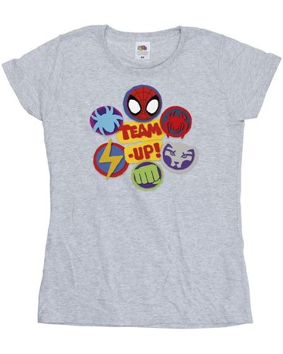 Marvel T-shirt Spidey And His Amazing Friends Team Up - Gris