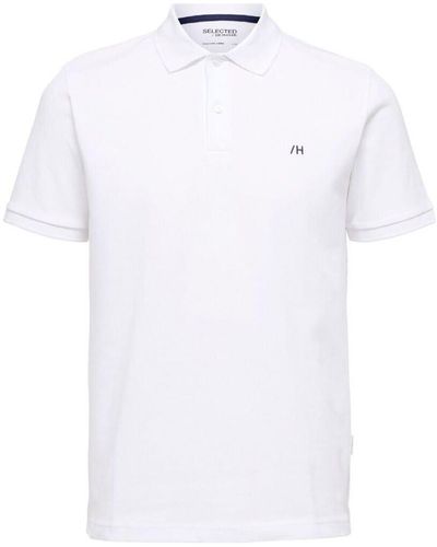 SELECTED T-shirt 16087839 DANTE-BRIGHT WHITE - Blanc
