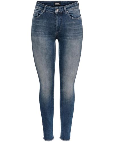 ONLY Jeans skinny ONLBLUSH MID SK ANK RW REA422 NOOS 15216970 - Bleu
