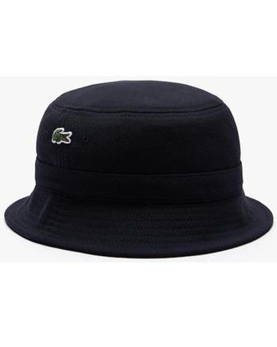 Lacoste Casquette BOB EN PIQUÉ DE COTON BIOLOGIQUE UNI BLEU MARINE - Noir