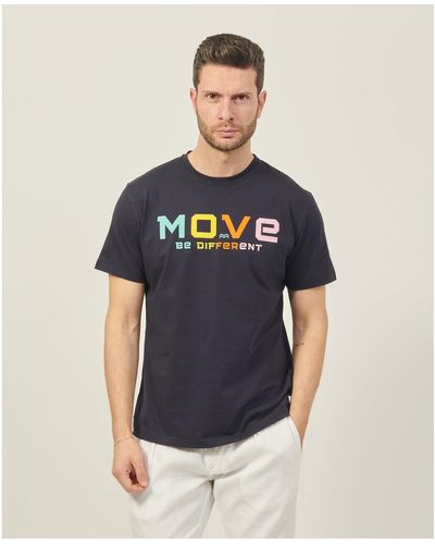 Move Officine Del Cappello T-shirt T-shirt avec logo imprimé - Bleu