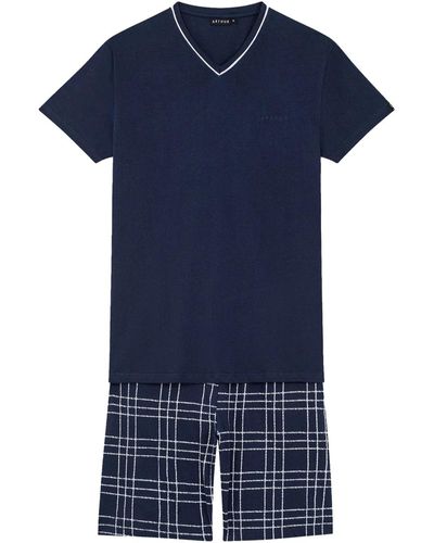 Arthur Pyjamas / Chemises de nuit Pyjama coton court - Bleu