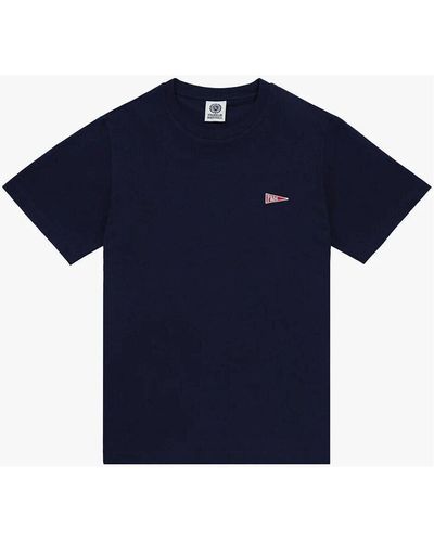 Franklin & Marshall T-shirt JM3110.1009P01 PATCH PENNANT-219 - Bleu