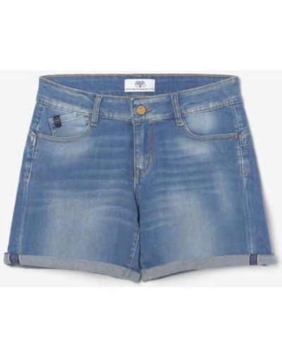 Le Temps Des Cerises Short Short paola en jeans bleu