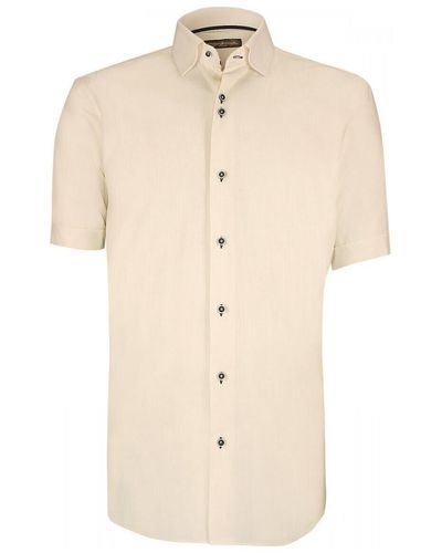 Emporio Balzani Chemise chemisette lin classique coupe droite olina beige - Neutre
