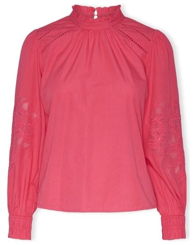 Y.A.S Blouses YAS Chelle Top L/S - Raspberry Sorbet - Rose