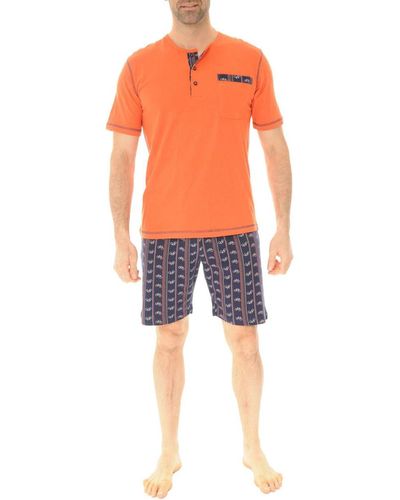 Christian Cane Pyjamas / Chemises de nuit Pyjama coton court - Orange