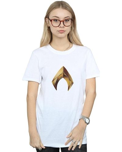 Dc Comics T-shirt Aquaman Emblem - Blanc