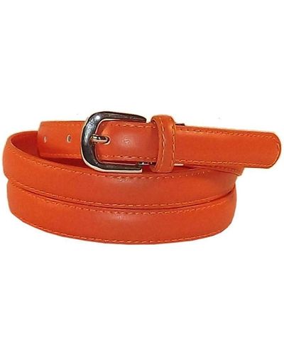 Chapeau-Tendance Ceinture Ceinture fine 2 cm en cuir de vachette ajustable 120 cm - Orange