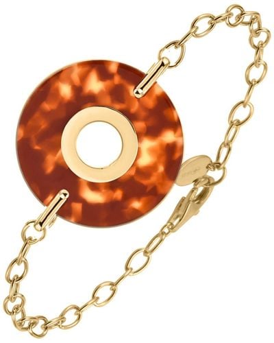 Orusbijoux Bracelets Bracelet En Argent Doré Et Cercle En Acétate écaille - Orange