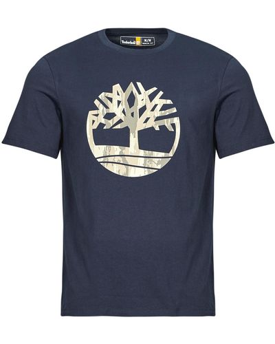 Timberland T-shirt Camo Tree Logo Short Sleeve Tee - Bleu