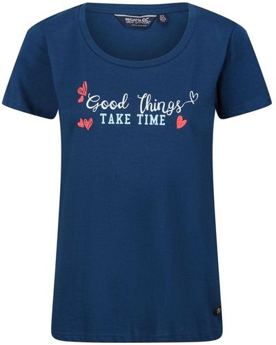 Regatta T-shirt Filandra VII Good Things Take Time - Bleu