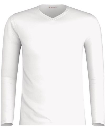 EMINENCE T-shirt Tee-shirt col V manches longues Pur coton - Blanc