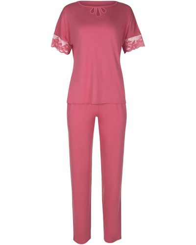 Lisca Pyjamas / Chemises de nuit Pyjama pantalon top manches courtes Juliette - Rose