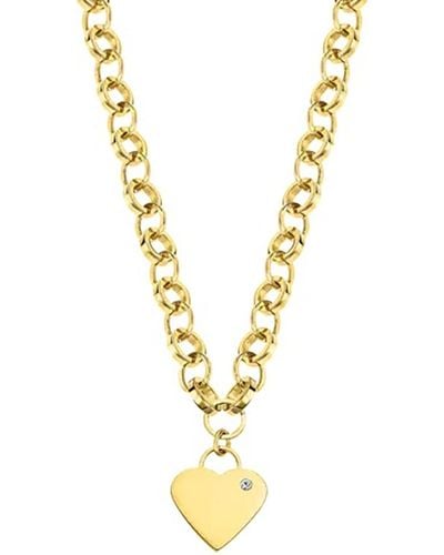 Lotus Collier Collier pendentif coeur acier doré - Métallisé