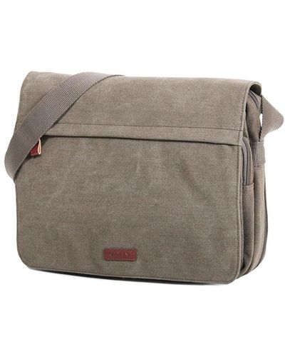 Katana Sac bandoulière Besace Toile Garni Cuir 6565 - A4 - Gris