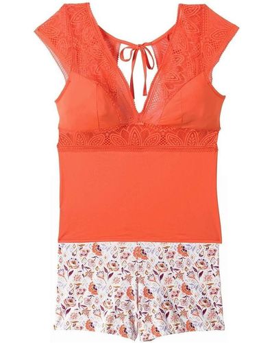 Pommpoire Pyjamas / Chemises de nuit Top short orange Etoile