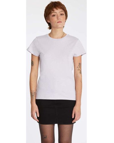Volcom T-shirt Camiseta Chica Stone Blanks Tee Lavender - Blanc