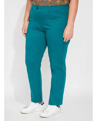 La Fiancee Du Mekong Pantalon Pantalon cigarette taille elastiquée coton NIMANE - Bleu