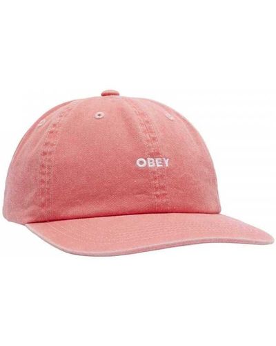 Obey Casquette Pigment lowercase 6 panel stra - Rose
