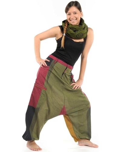 Fantazia Pantalon Sarouel big pocket Fantazy Reggae ou zen - Vert