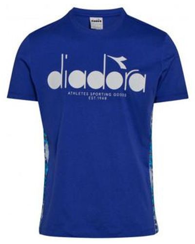 Diadora Debardeur Tee shirt bleu à bande 502175279 - S