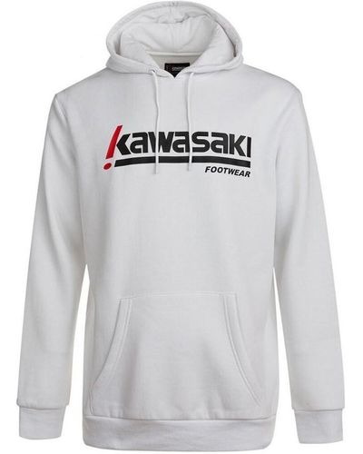Kawasaki Sweat-shirt Killa Unisex Hooded Sweatshirt K202153 1002 White - Gris