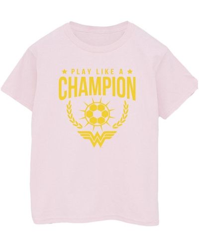 Dc Comics T-shirt Wonder Woman Play Like A Champion - Rose