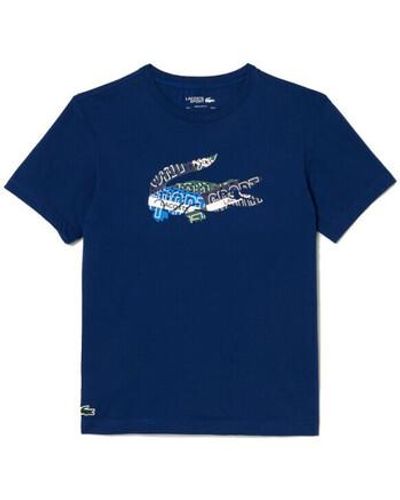 Lacoste T-shirt T-SHIRT SPORT EN JERSEY DE COTON BLEU MARINE A IMPRI