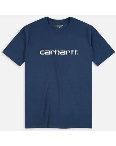 Carhartt T-shirt WIP SCRIPT - T-shirt imprim - Bleu