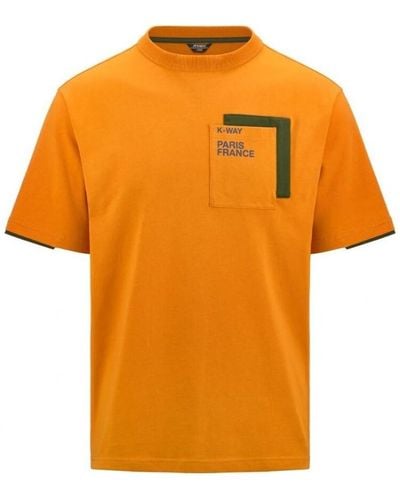 K-Way T-shirt Fantome T-Shirt Poches Contrastes Orange