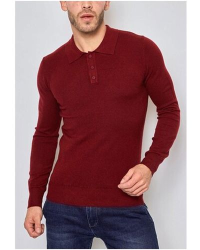 Kebello Pull Pull col polo Bordeaux H - Rouge