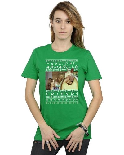 Friends T-shirt Fair Isle Holiday Armadillo - Vert