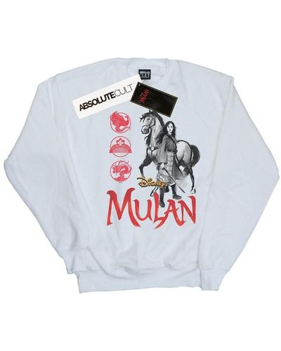 Disney Sweat-shirt Mulan Movie Horse Pose - Blanc