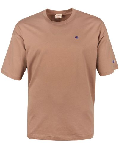 Champion T-shirt T-Shirt Taupe Logo - Marron