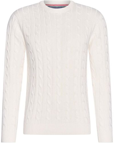 Cappuccino Italia Sweat-shirt Cable Pullover Wit - Blanc